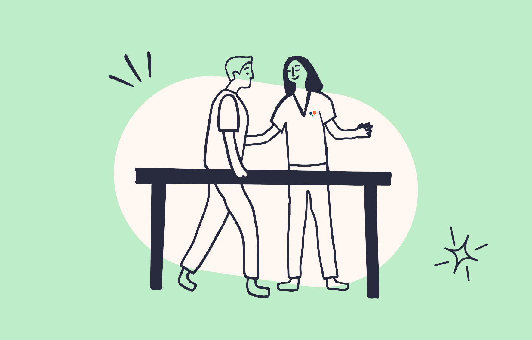 MioCare icon two people chatting